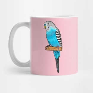 Blue budgerigar bird cartoon illustration Mug